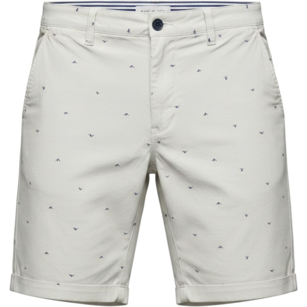 Cactus‎ Man Ricky Singh Mens 34 Chino Shorts White Bird Print Coastal Summer